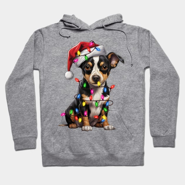 Christmas Rat Terrier Hoodie by Chromatic Fusion Studio